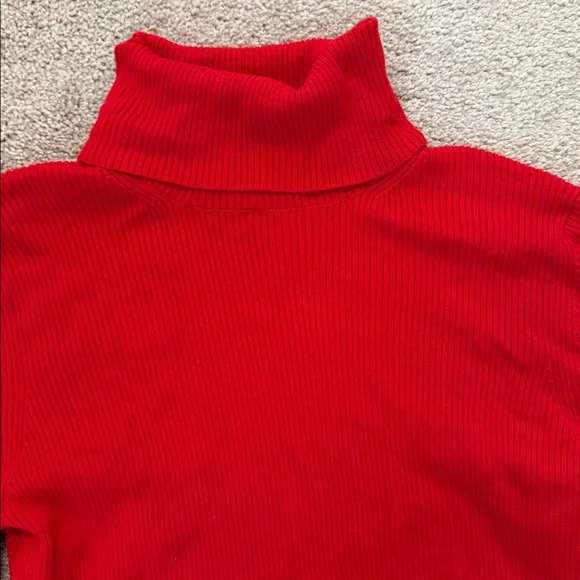 Express Red Turtleneck Sweater Dress - Picture 3 of 4